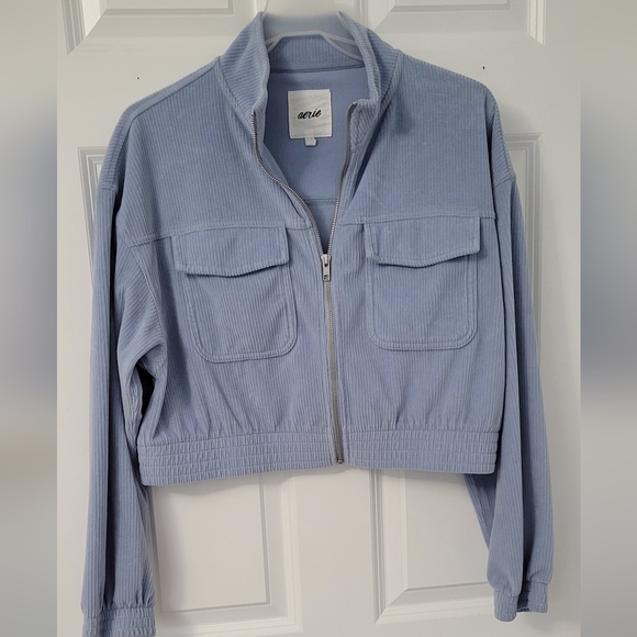 aerie Jackets & Coats Aerie Cropped Zip Jacket Poshmark
